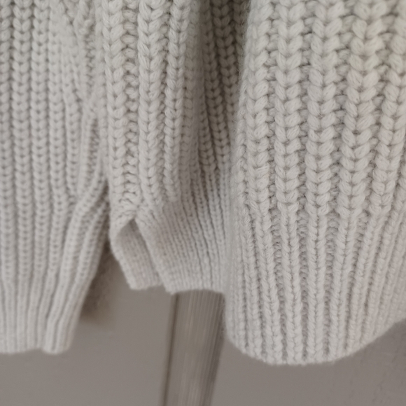 Madewell Pointelle Half Zip Pullover Sweater SZ M Women Preppy Heather Blizzard - Picture 7 of 12